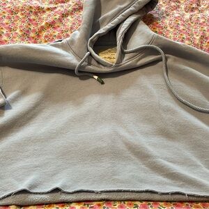 Blue/gray Simply Southern Cropped Hoodie